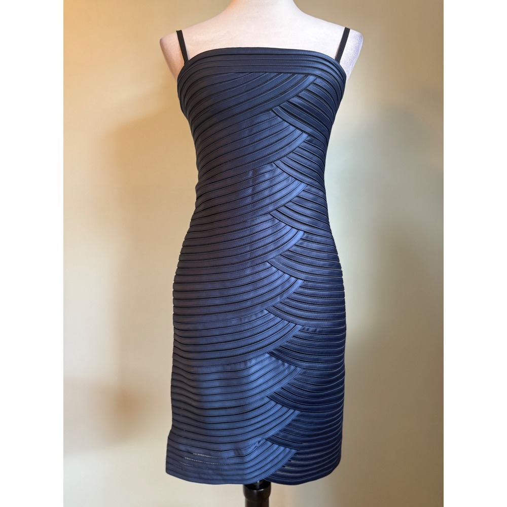 BCBGMAXAZRIA Blue Bandage Bodycon Cocktail Dress 4 Y2K glam party sexy strapless